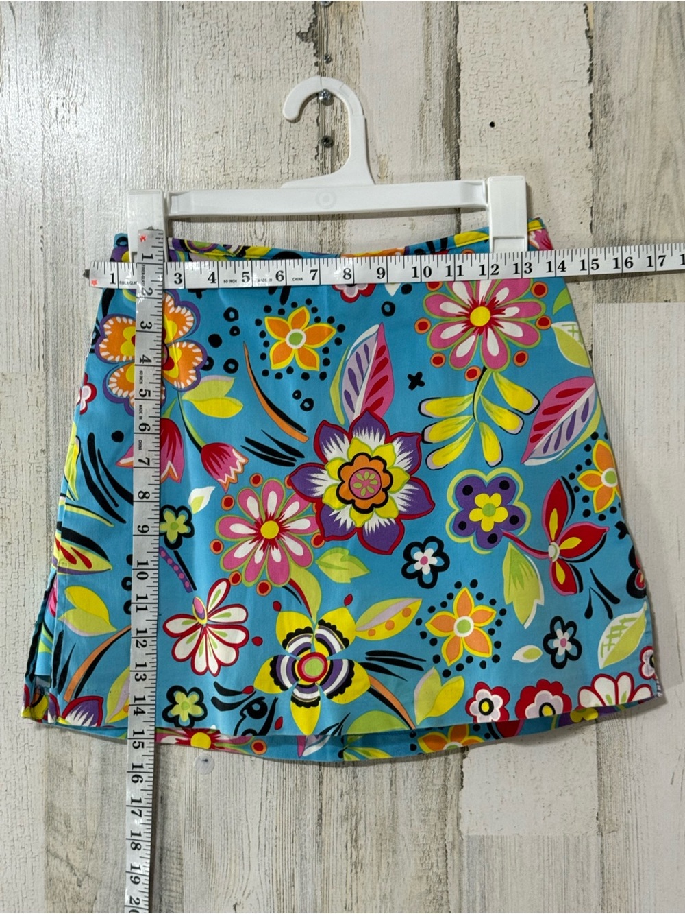 Bamboo Traders Bright Turquoise Floral Mini Skort - Picture 5 of 10